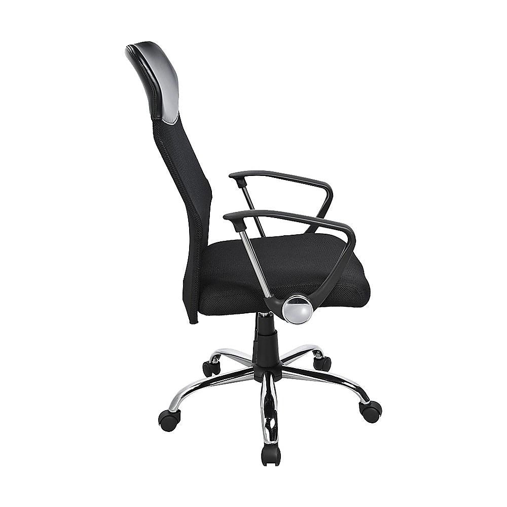 Lancelin black faux leather and mesh executive office chair, view 6