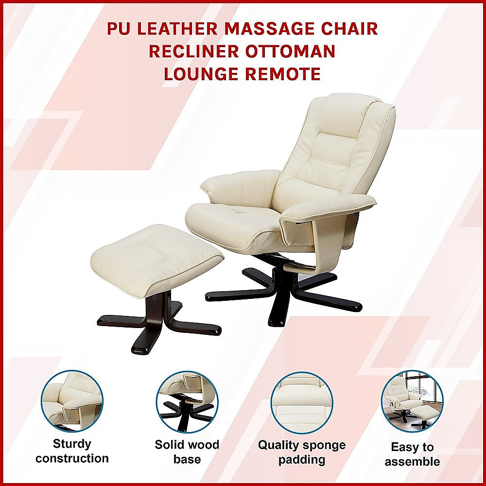 Yandoit Massage Recliner Chair, Cream
