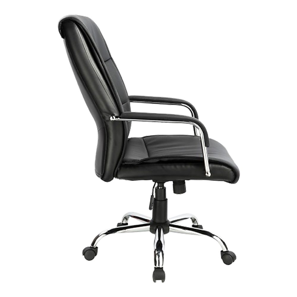 Gingin black faux leather executive office chair with chrome base