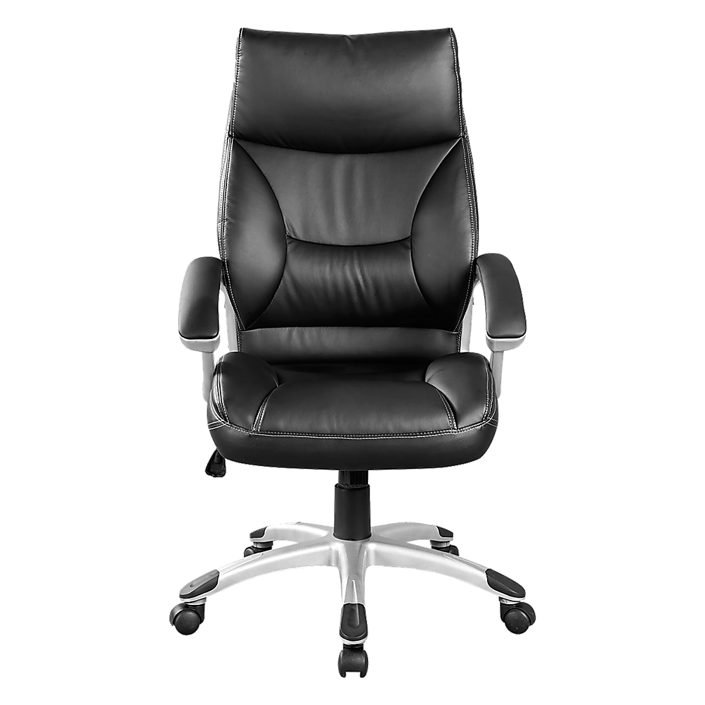 Katanning black faux leather executive office chair with neck cushion