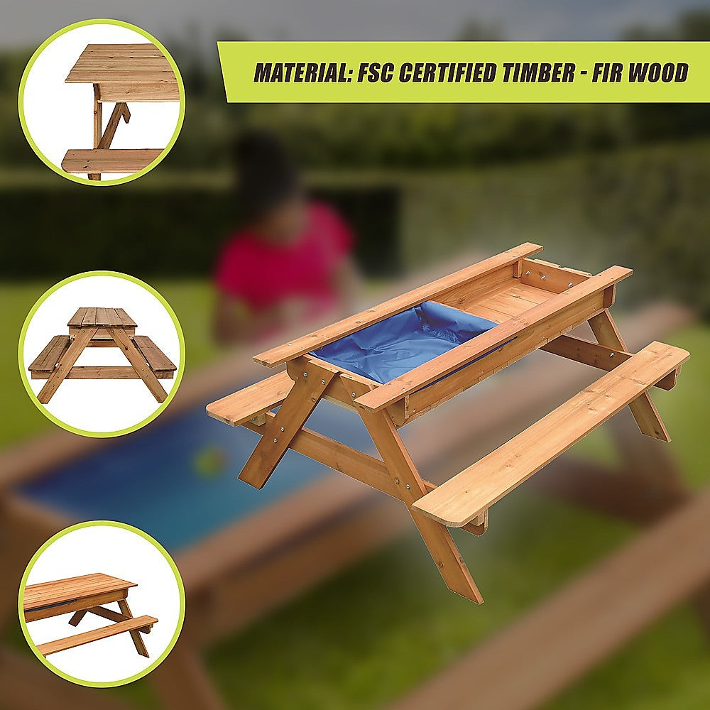 Kids picnic table timber detail