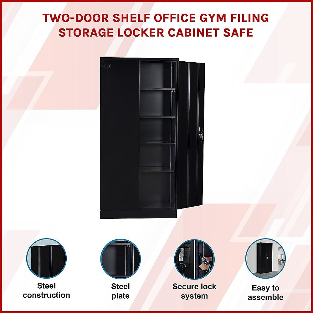 Pragel Two Door Steel Storage Locker Cabinet, 5 Shelf