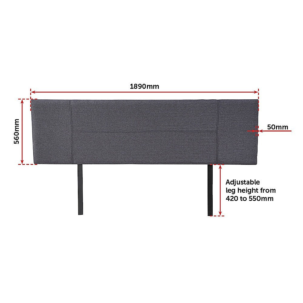 Jagungal Rectangular Bed Head, Grey King
