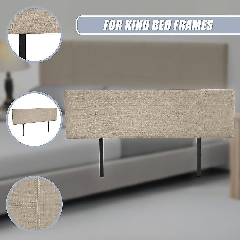 Jagungal Rectangular Bed Head, Beige King
