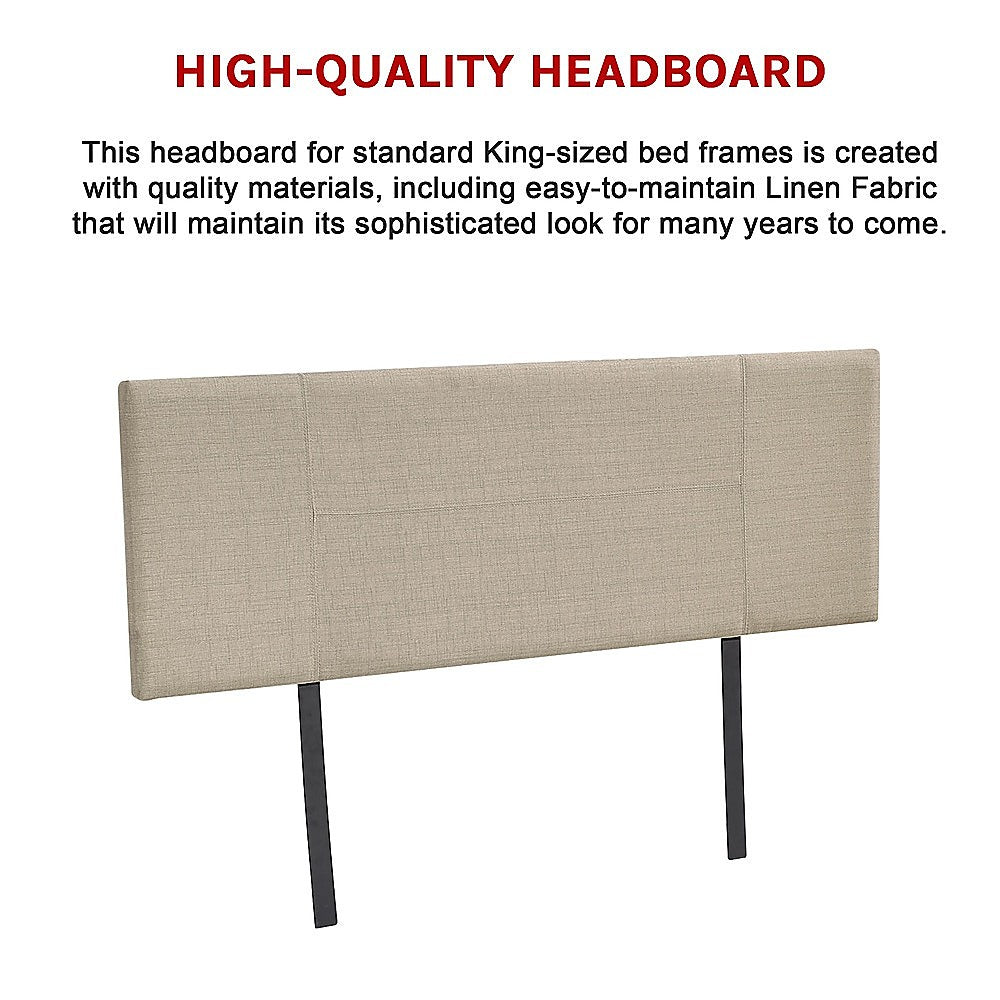 Jagungal Rectangular Bed Head, Beige King