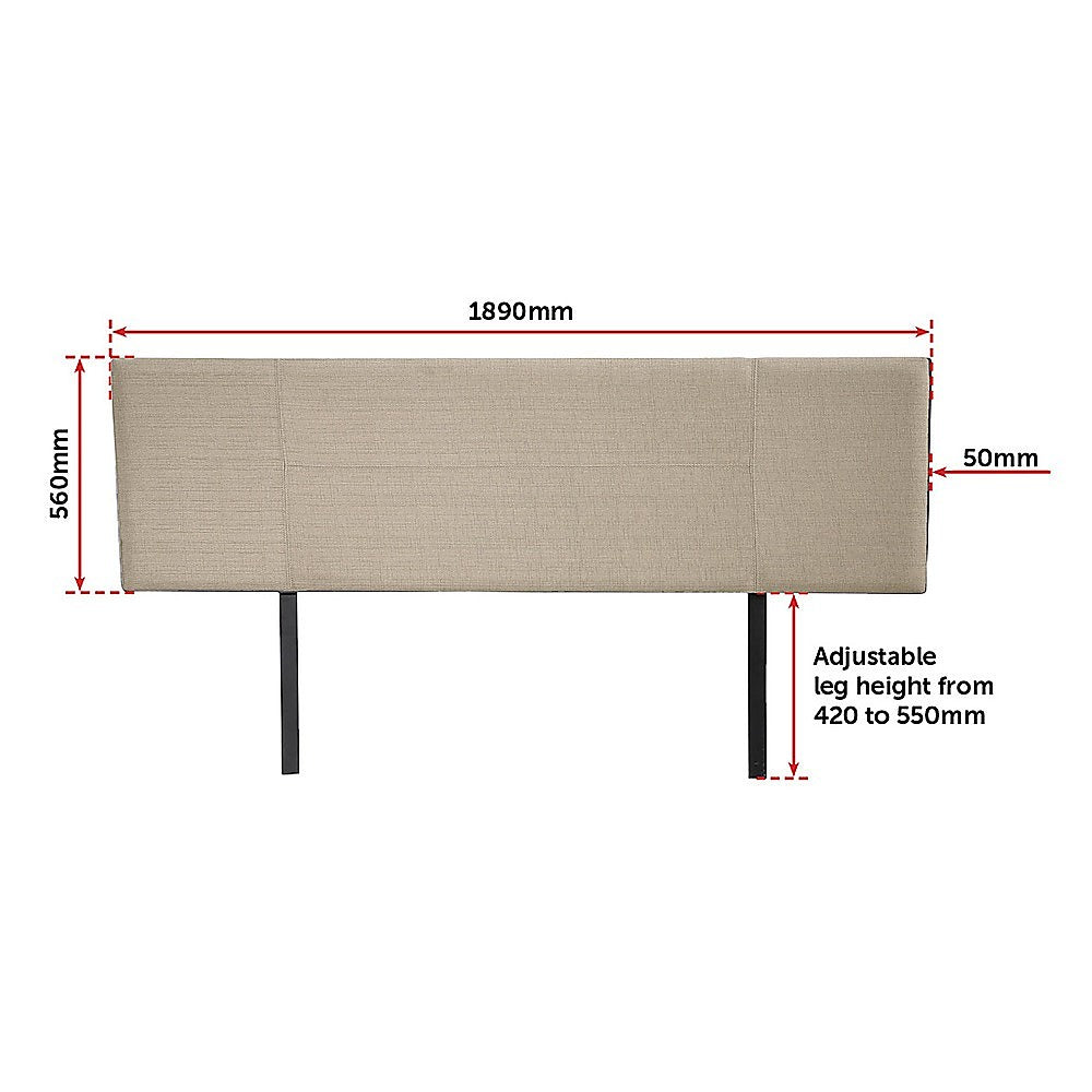 Jagungal Rectangular Bed Head, Beige King