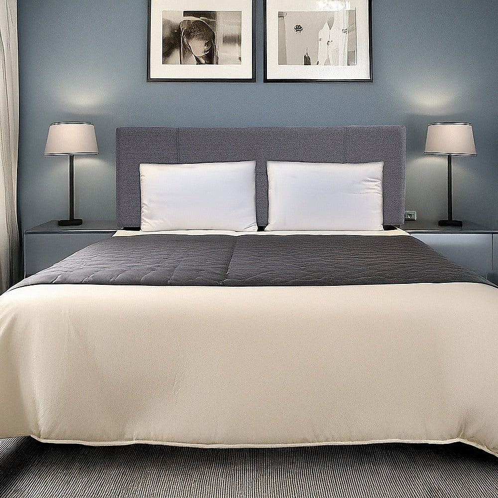 Jagungal Rectangular Bed Head, Grey Queen