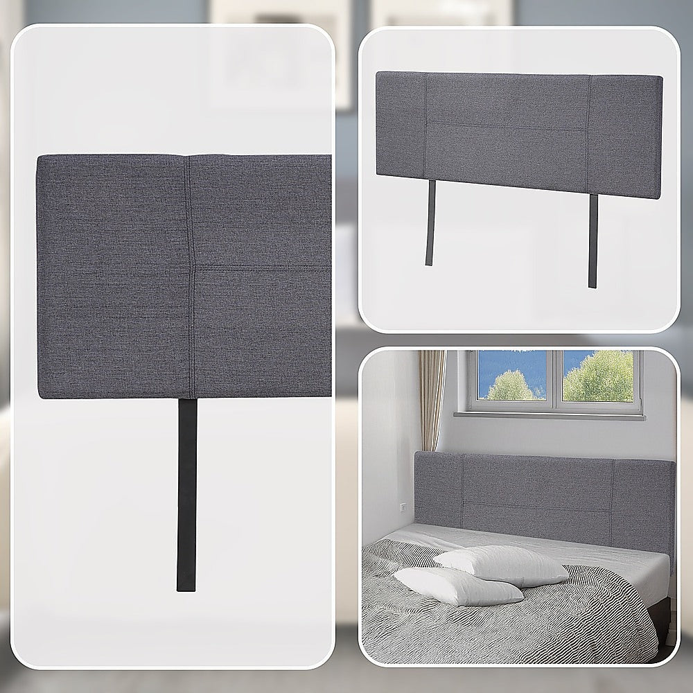 Jagungal Rectangular Bed Head, Grey Queen
