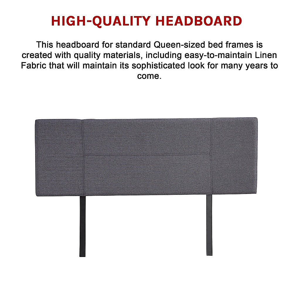 Jagungal Rectangular Bed Head, Grey Queen