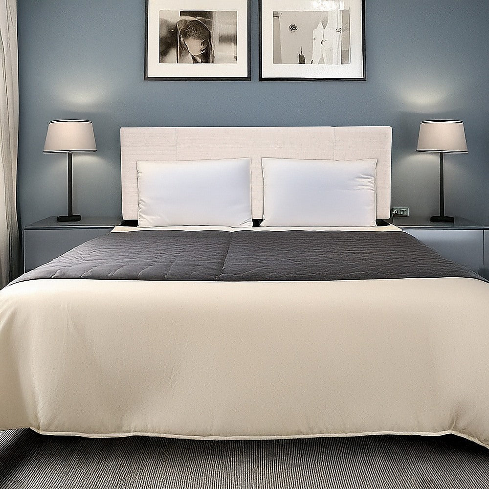 Jagungal Rectangular Bed Head, Beige Queen