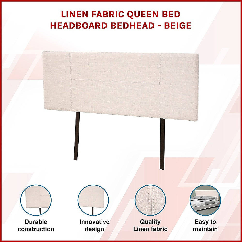Jagungal Rectangular Bed Head, Beige Queen