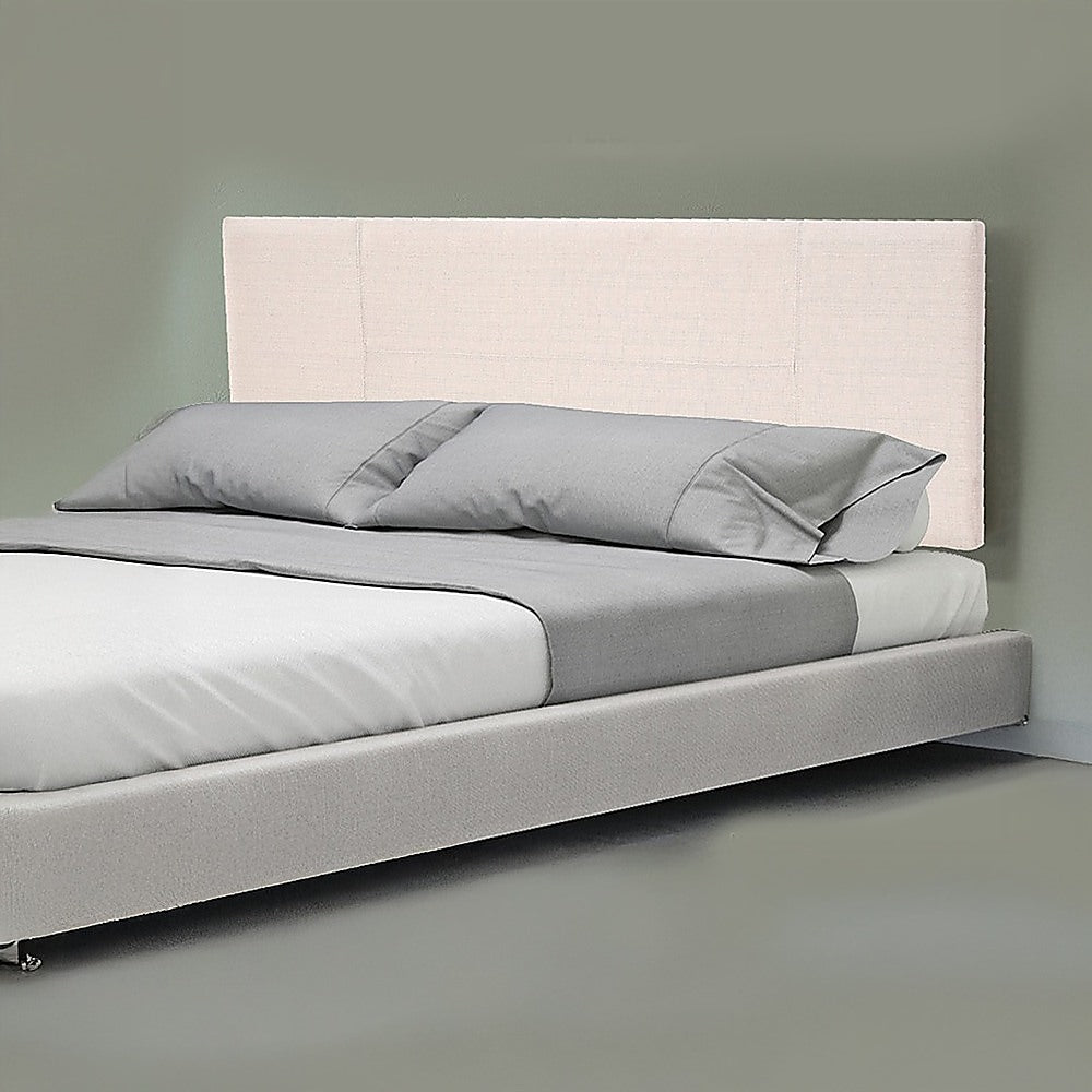 Jagungal Rectangular Bed Head, Beige Queen