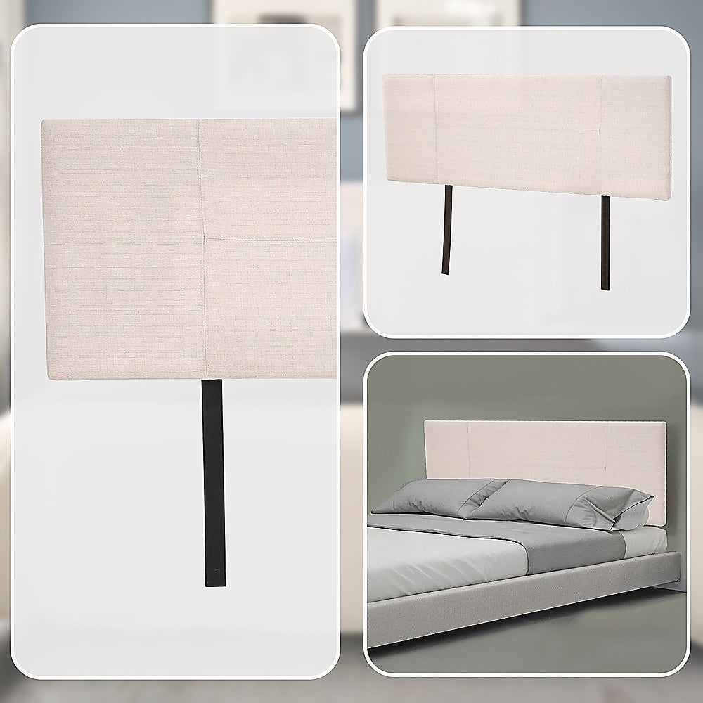 Jagungal Rectangular Bed Head, Beige Queen