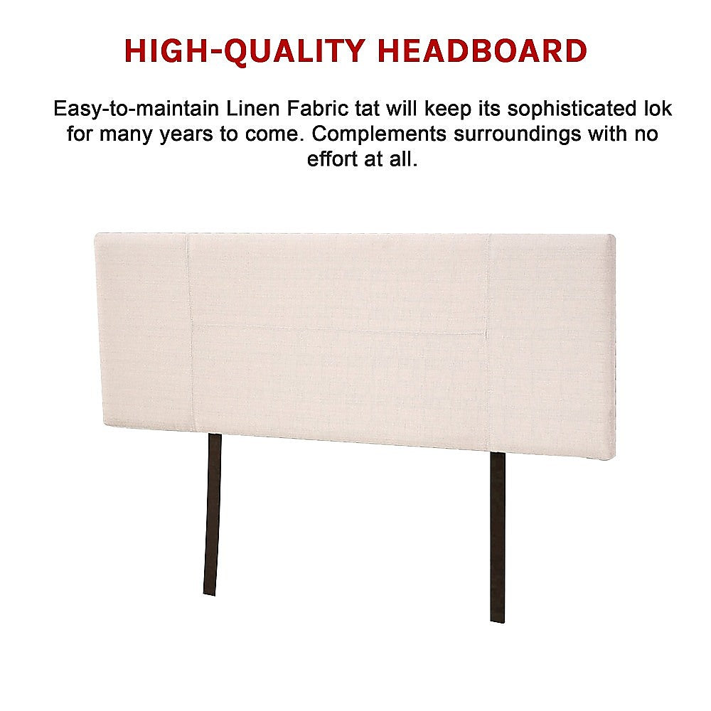 Jagungal Rectangular Bed Head, Beige Queen