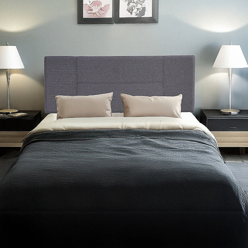 Jagungal Rectangular Bed Head, Grey Double