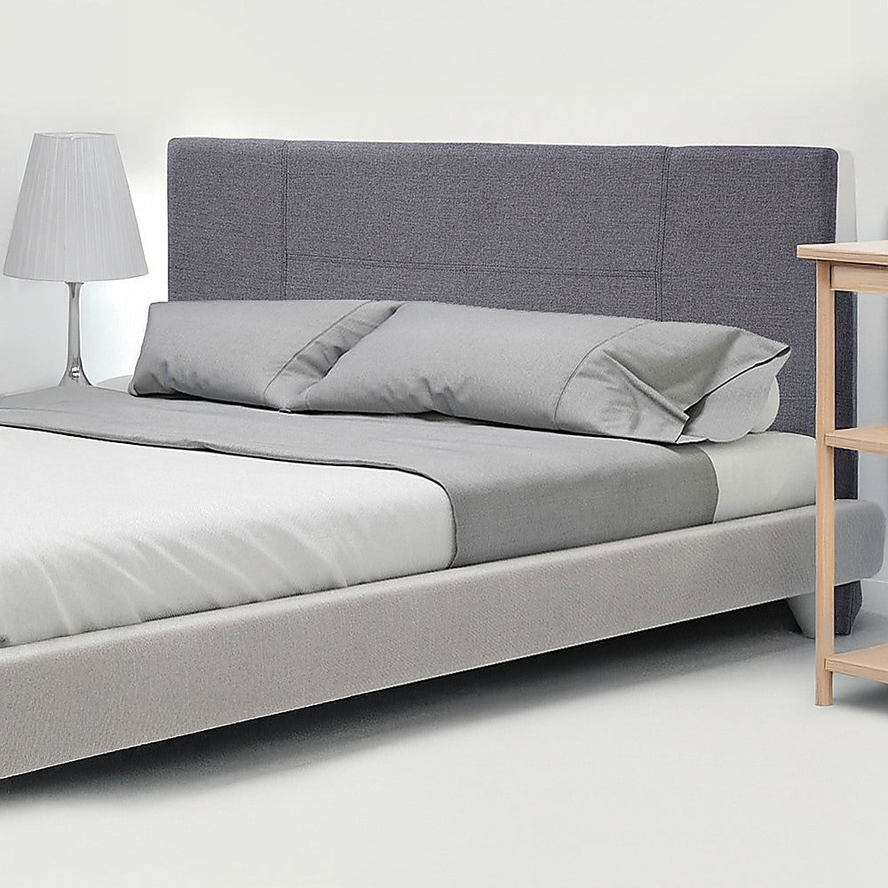 Jagungal Rectangular Bed Head, Grey Double