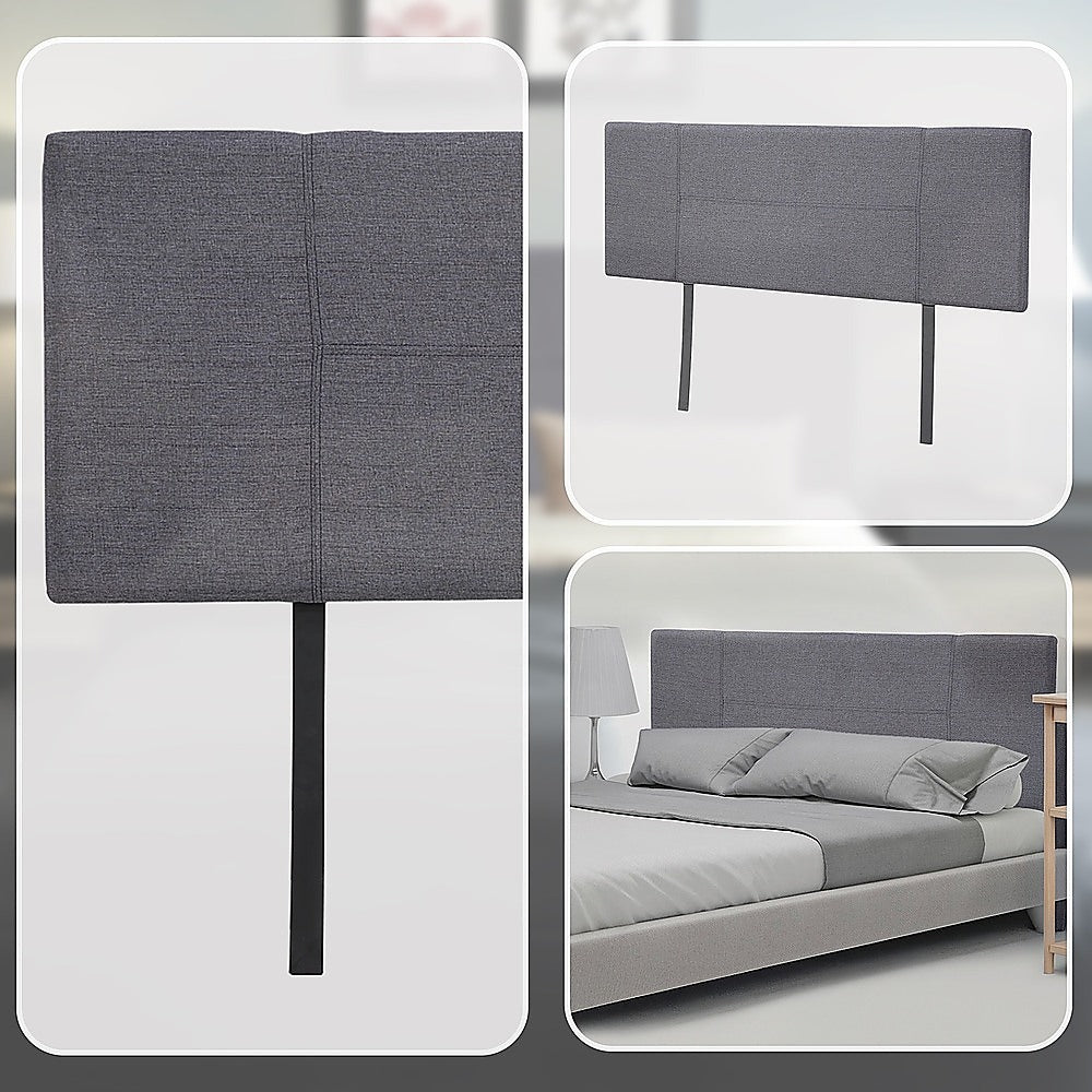 Jagungal Rectangular Bed Head, Grey Double