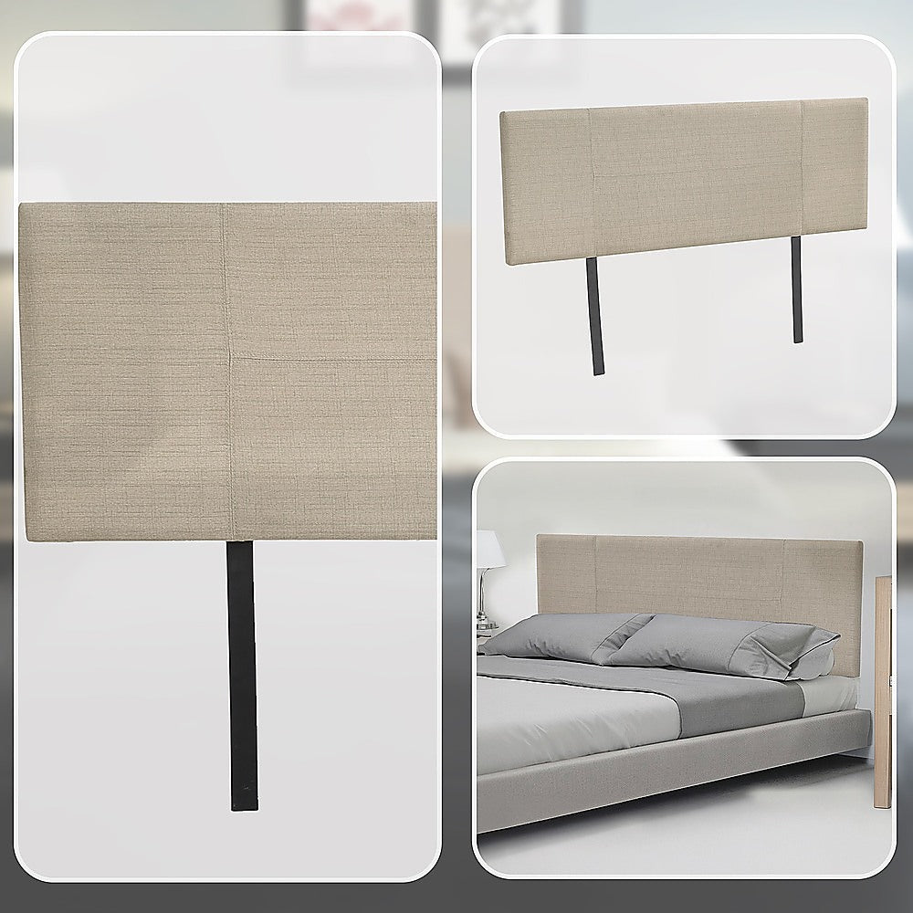 Jagungal Rectangular Bed Head, Beige Double