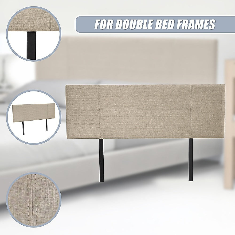 Jagungal Rectangular Bed Head, Beige Double