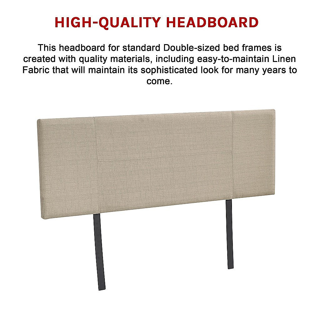 Jagungal Rectangular Bed Head, Beige Double
