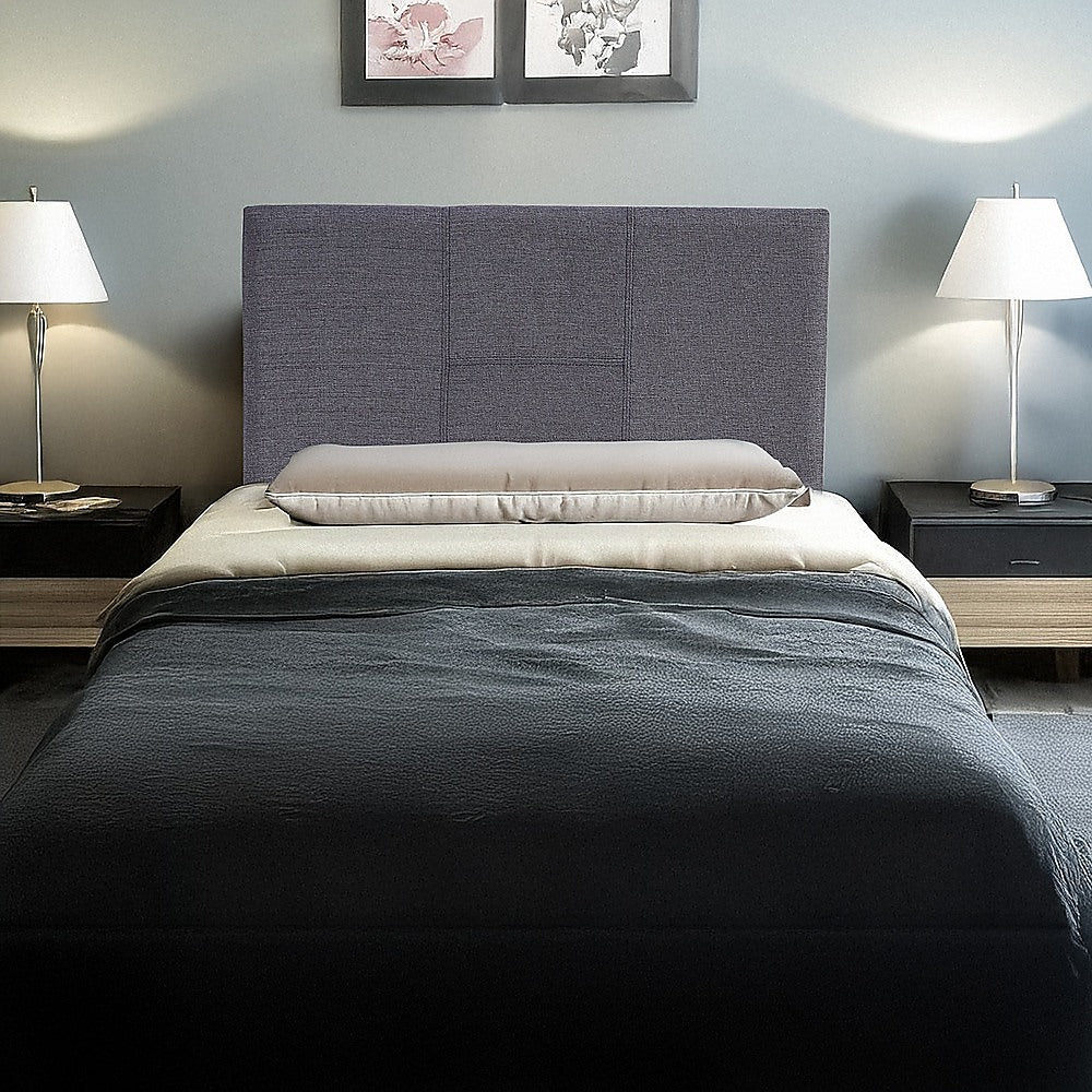 Jagungal Rectangular Bed Head, Grey Single