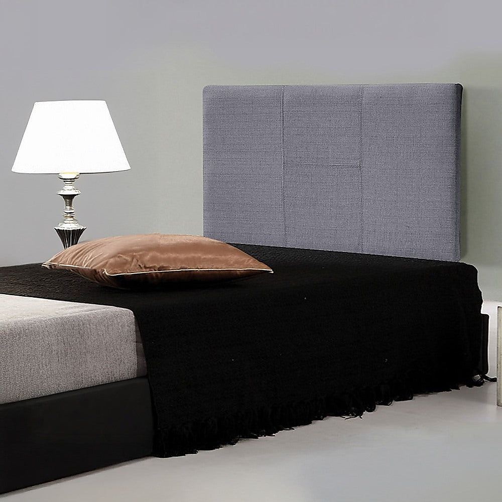 Jagungal Rectangular Bed Head, Grey Single