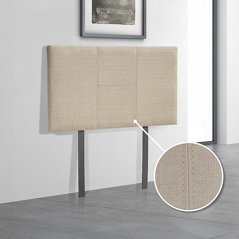 Jagungal Rectangular Bed Head, Beige Single
