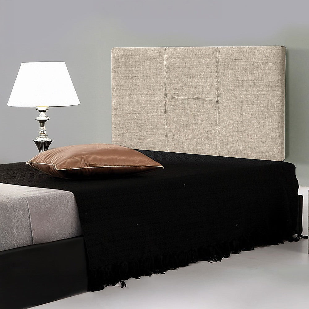 Jagungal Rectangular Bed Head, Beige Single