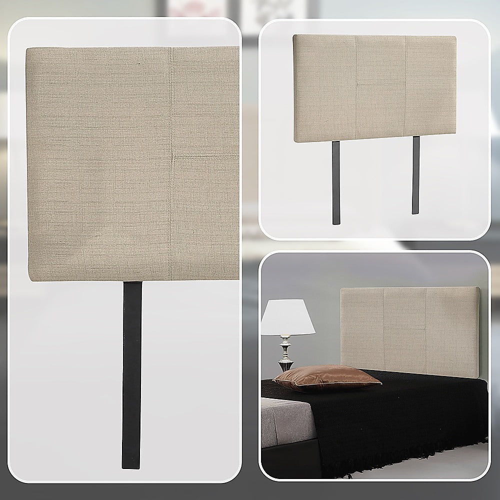Jagungal Rectangular Bed Head, Beige Single