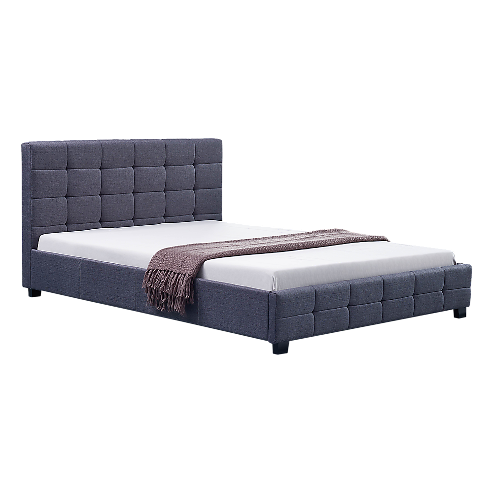 Positano Grey Double bed frame in a modern bedroom