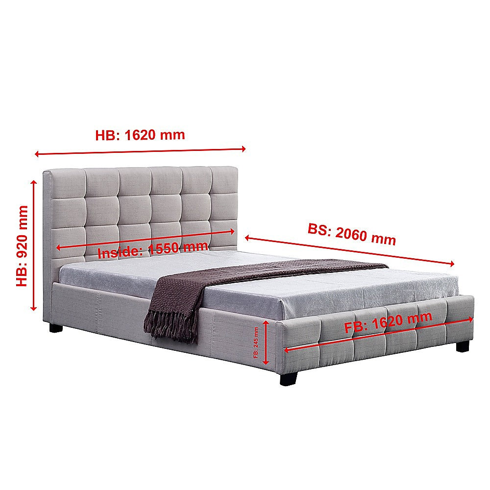 Positano Queen Deluxe Bed Frame, Beige