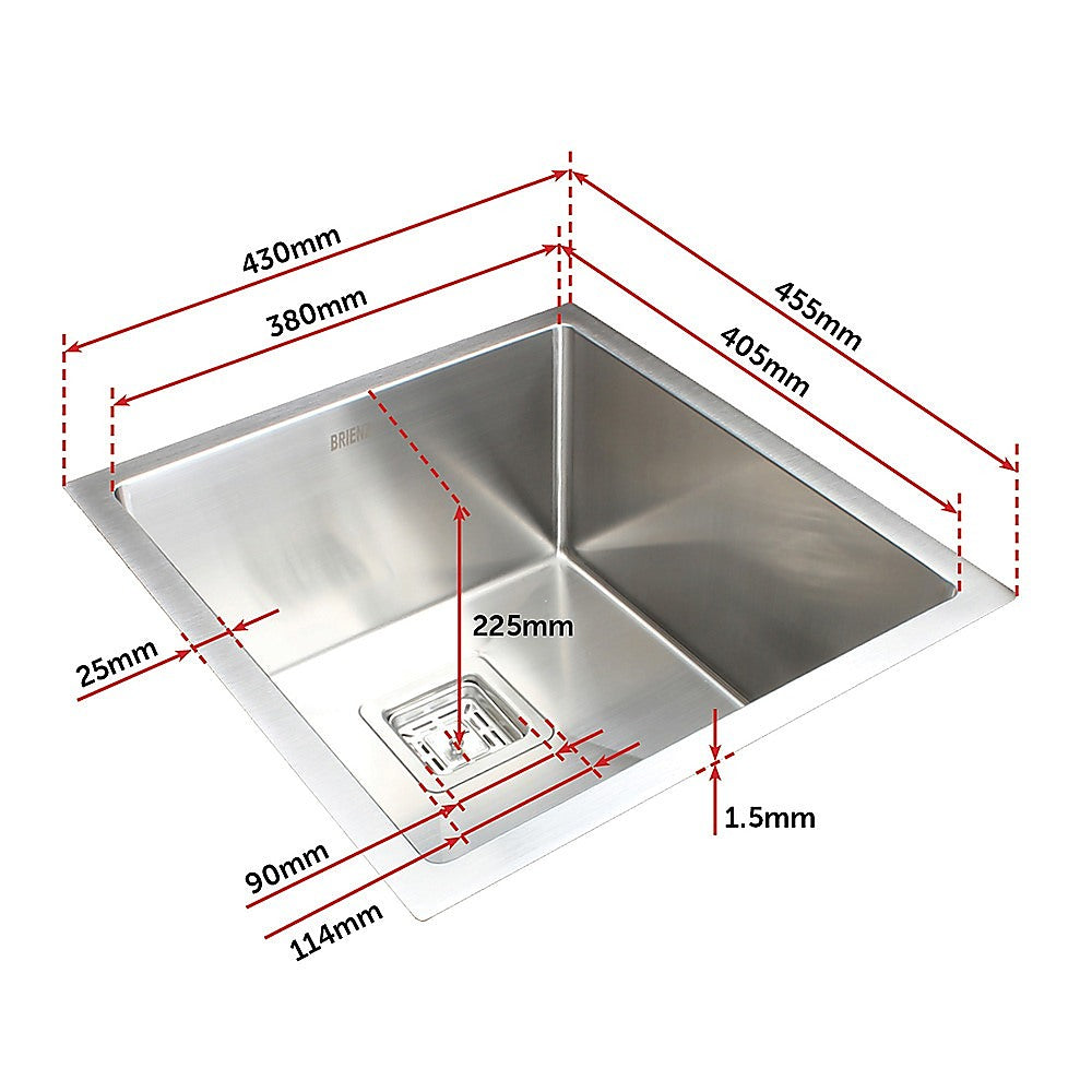 Handmade stainless steel kitchen sink 430x455mm