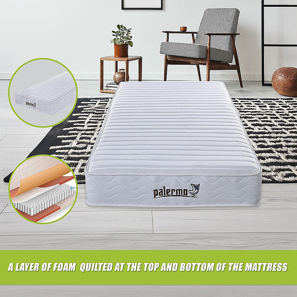 Palermo Contour 20cm Encased Coil Mattress — CertiPUR-US Certified Foam — Allure Home Collections