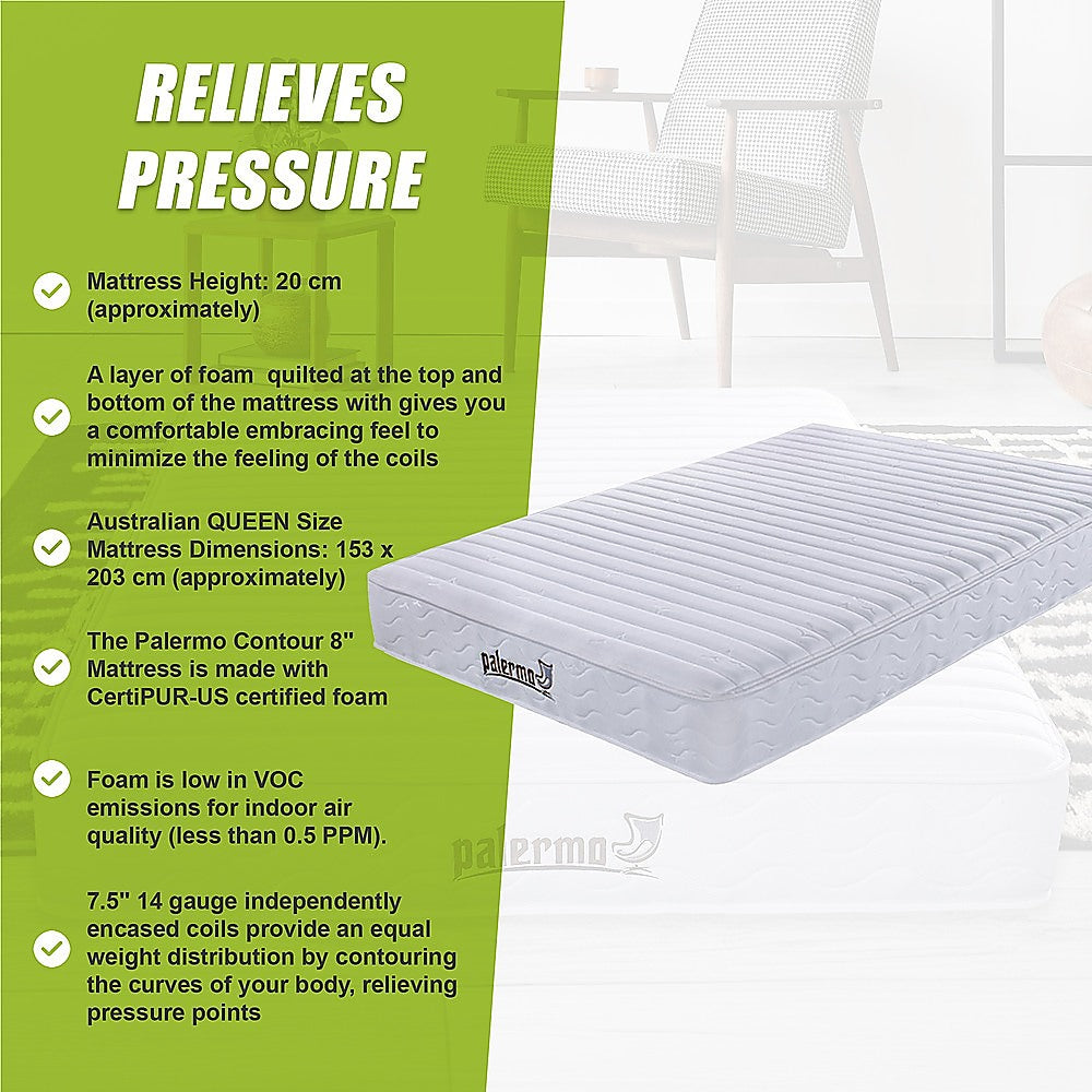 Hybrid pocket spring mattress, 20cm queen