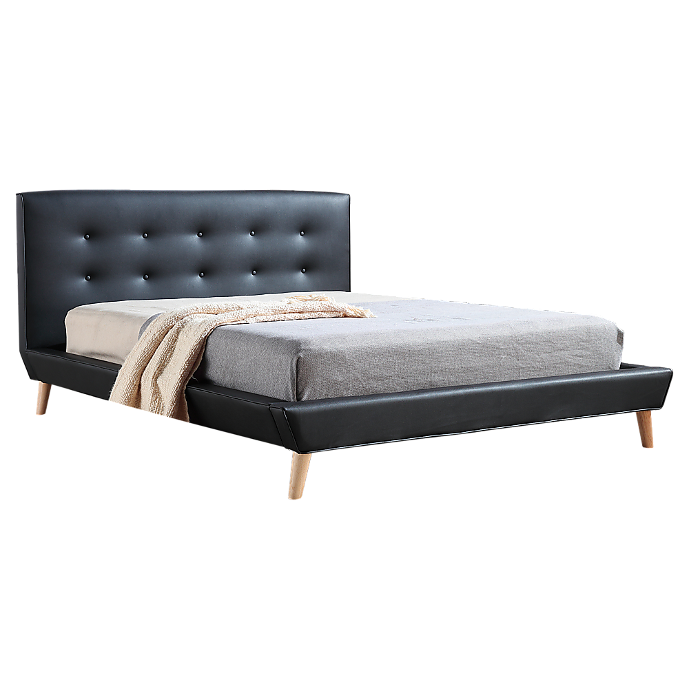 Amalfi Black Double bed frame in a modern bedroom