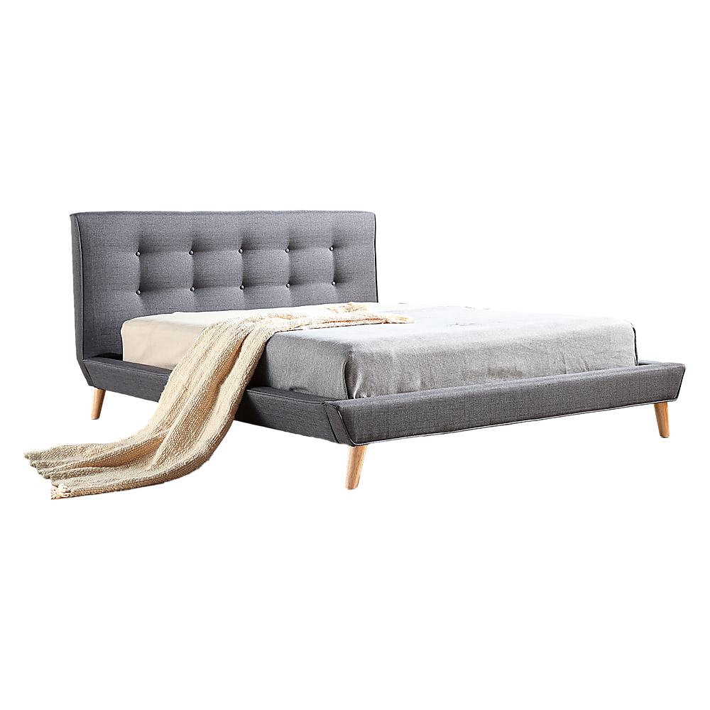 Amalfi Grey Double bed frame in a modern bedroom