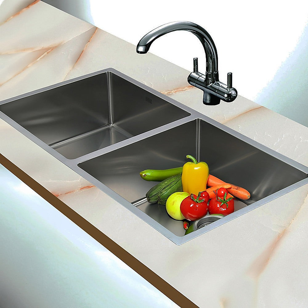 Handmade stainless steel kitchen sink 865x440mm