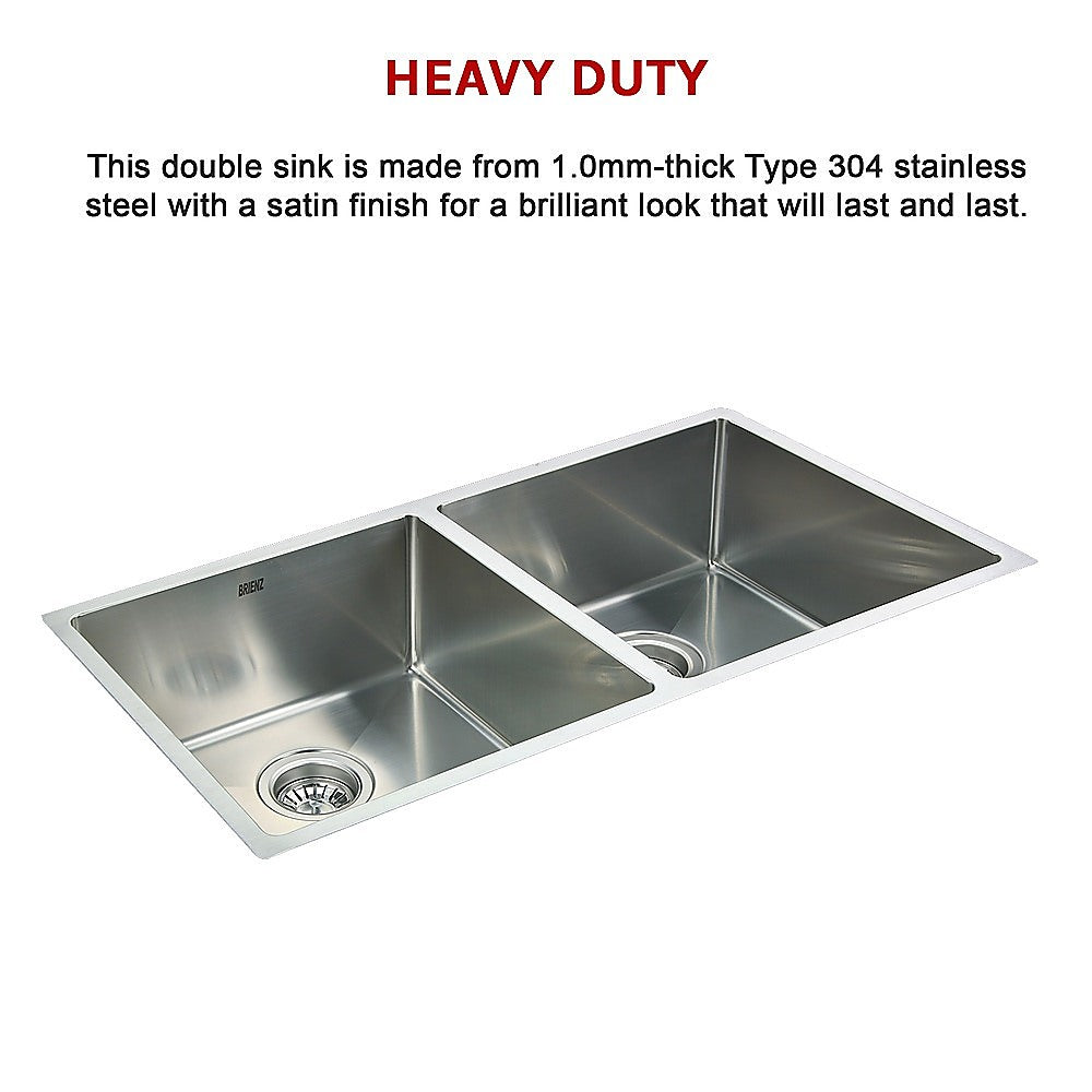 Handmade stainless steel kitchen sink 865x440mm
