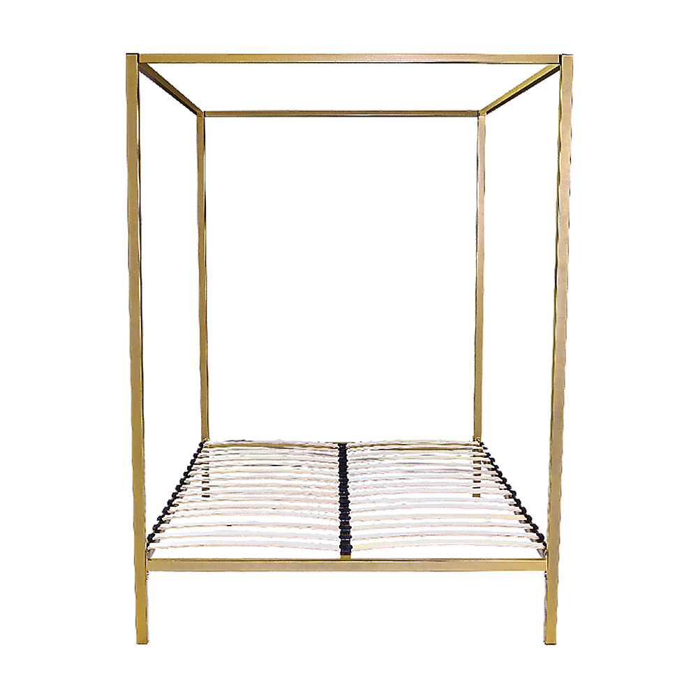 Ravello Gold Queen bed frame in a modern bedroom