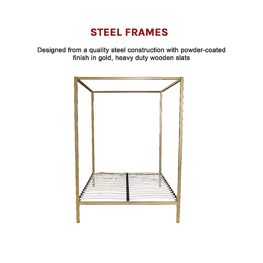 Allure four poster bed frame showing 300kg capacity construction — Allure Home Collections