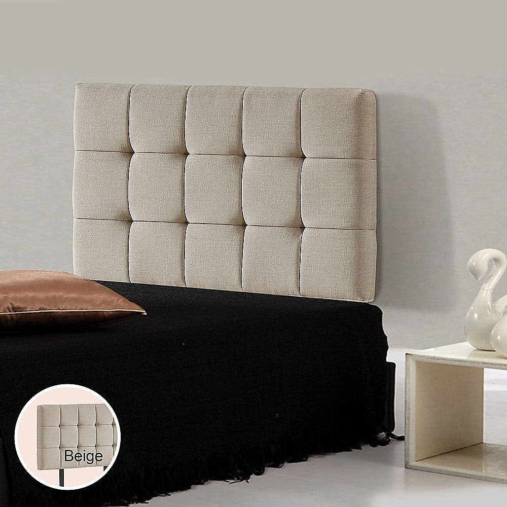 Tom Groggin Rectangular Bed Head, Beige Single