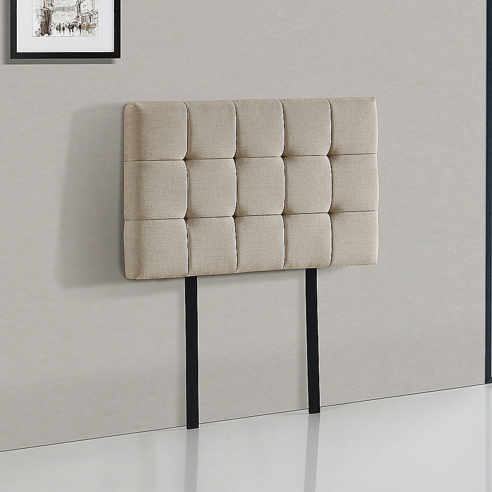 Tom Groggin Rectangular Bed Head, Beige Single