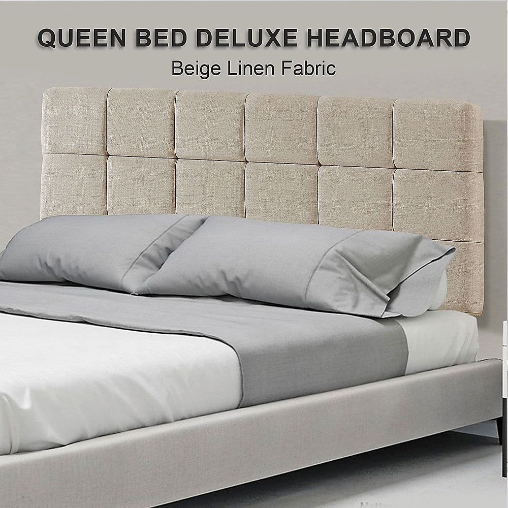 Tom Groggin Rectangular Bed Head, Beige Queen