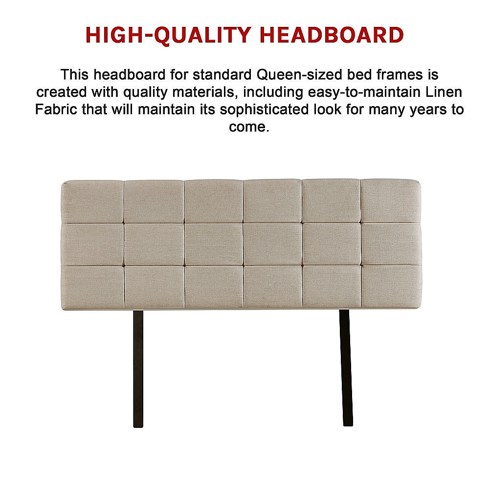 Tom Groggin Rectangular Bed Head, Beige Queen