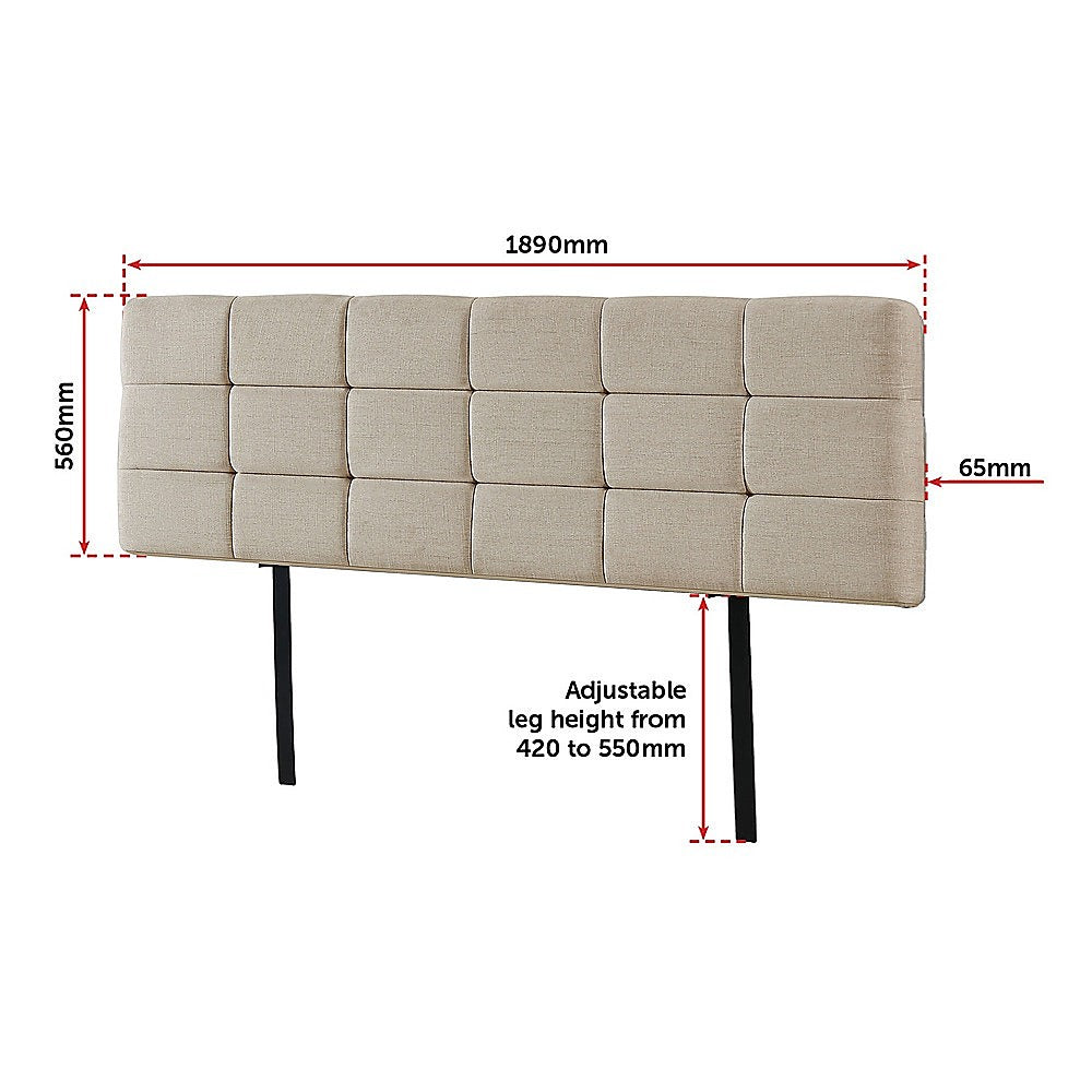 Tom Groggin Rectangular Bed Head, Beige King