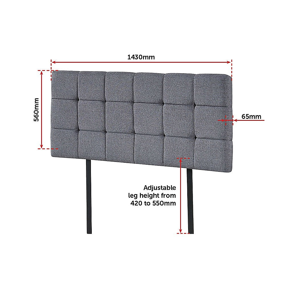 Billilingra Linen Bed Head, Grey Double
