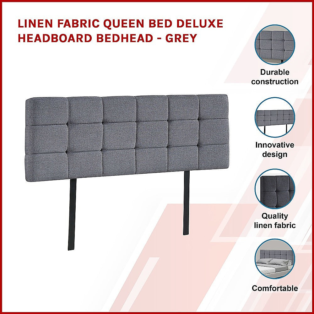 Billilingra Linen Bed Head, Grey Queen