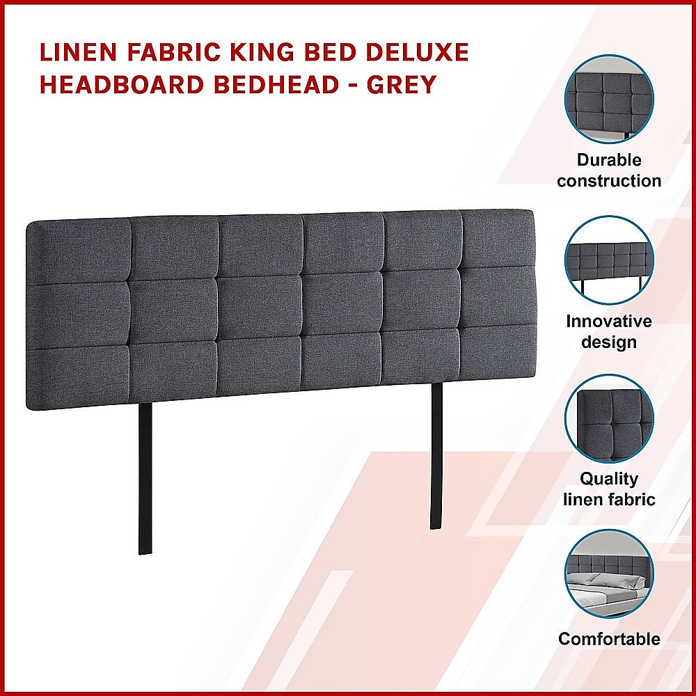 Billilingra Linen Bed Head, Grey King