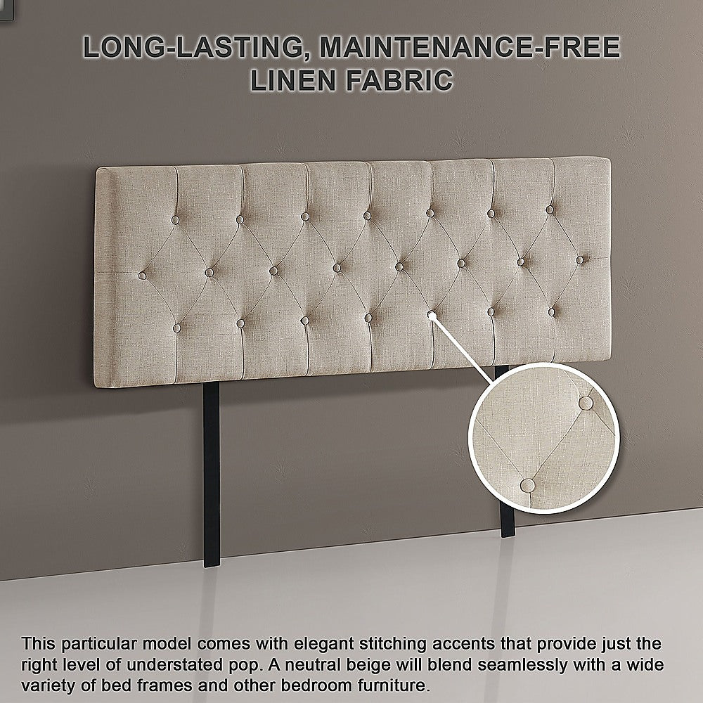 Billilingra Linen Bed Head, Beige Queen