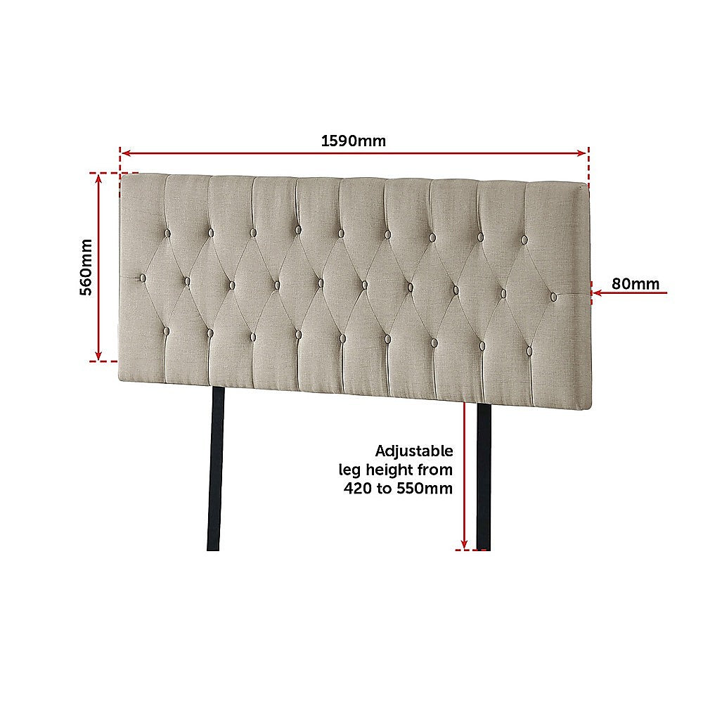Billilingra Linen Bed Head, Beige King